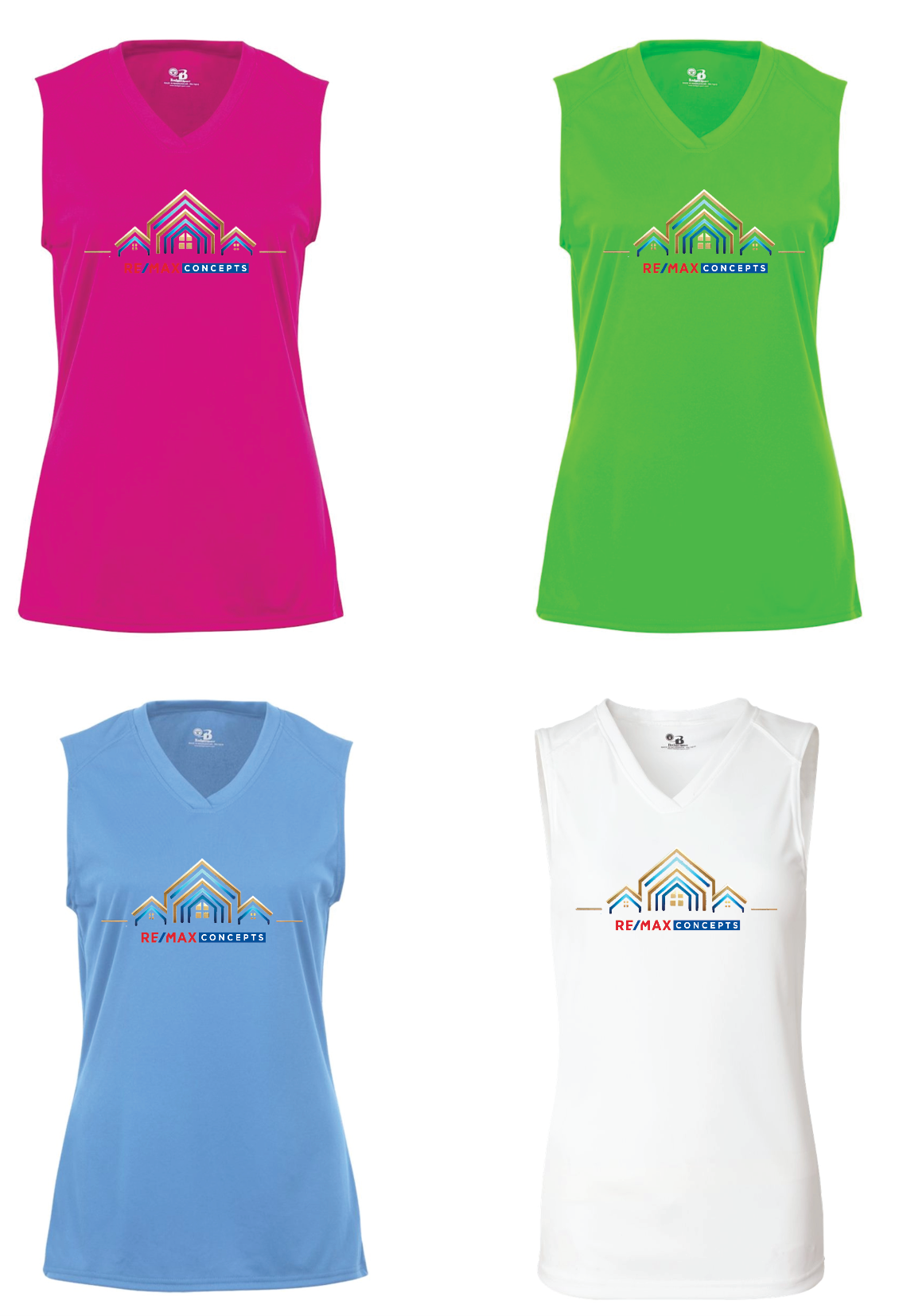 Badger - Women's B-Core Sleeveless T-Shirt - Houses REMAX Full Chest