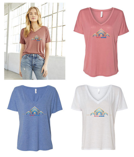 BELLA + CANVAS - Women’s Slouchy V-Neck Tee - Houses Full Chest