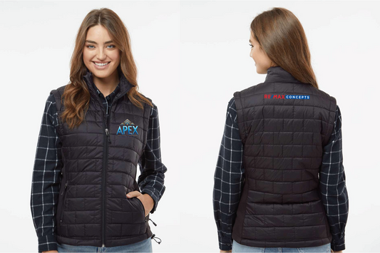 Burnside - Women's Elemental Puffer Vest - APEX Houses Left Breast/REMAX Neck